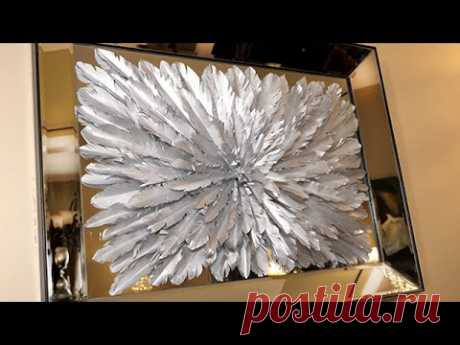 Featherless!!  ZGALLERIE Inspired Feathered Silver Wall Art DIY