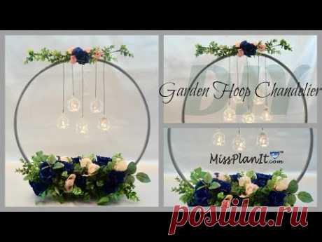 Dollar Tree Hula Hoop Wedding Chandelier Centerpiece |DIY Wedding Tutorial