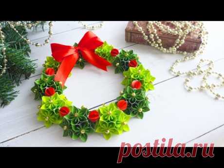 [Re-upload] Как сделать бумажный рождественский венок / Учебник - Paper Christmas Wreath