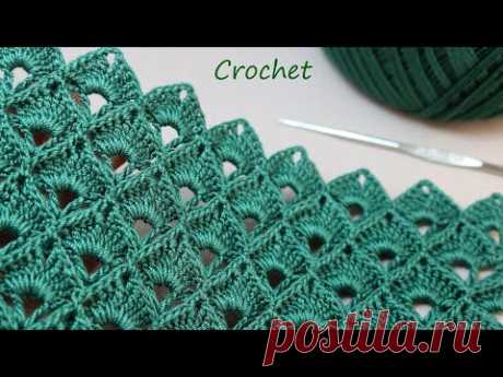 Рельефный и простой УЗОР КРЮЧКОМ так вяжут турчанки :) SUPER EASY Beautiful  Pattern Crochet