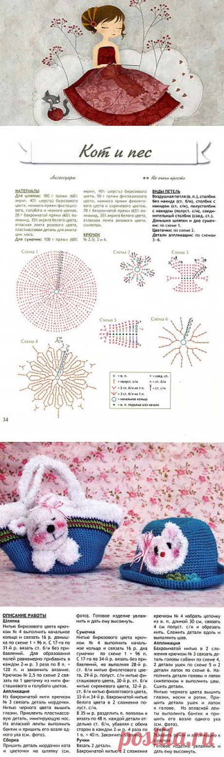 Вязанный прикольный комплект из сумки и шапки на ребенка - Схемы вязания - Крючок и спицы