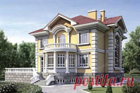 Проект трехэтажного кирпичного дома № 35-27 в стиле рококо с чертежами, фото и 3D-моделями