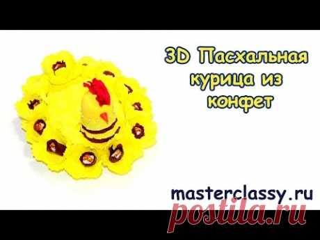 DIY Easter sweet-design. Подарки на Пасху своими руками. Пасхальная курица из конфет