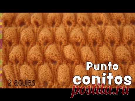 Punto CONITOS 3D tejido a dos agujas o palitos - Tejiendo Perú