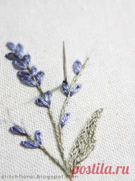 Lavender: embroidered miniature - Stitch Floral