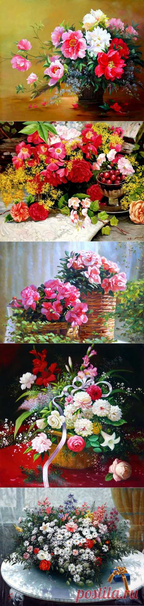 Цветы и натюрморты в живописи корейских художников | РОЗЫ