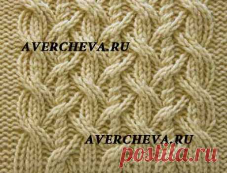 Узор спицами 944 « Косы на основе резинки 2» | каталог вязаных спицами узоров