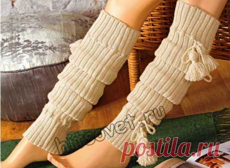 Гетры вязаные - Хитсовет Модные вязаные гетры для девушки связанные резинкой спицами с пошаговым описанием вязания.