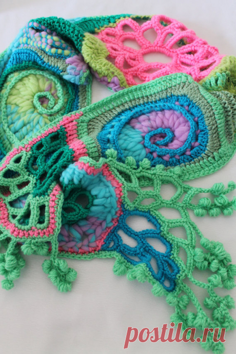 Chic Boho Hippie Gypsy Freeform Crochet Scarf от levintovich