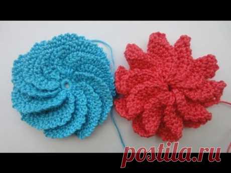 Спиральный цветок Вязание крючком Spiral Flower Crochet
Самый понятный из уроков, который я нашла.