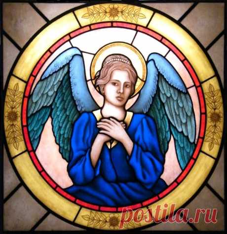 Angel stained glass window - iko studio