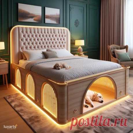Sleeping Sanctuary: Adult Bed with Integrated Pet Den for Ultimate Comfort and Bonding - LuxArts