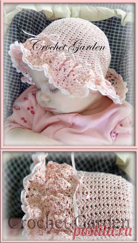 Darling Crocheted Ruffled Sunhat : Crochet Garden!, Boutique Quality Patterns

Шляпка для малышки