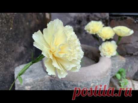 ABC TV | How To Make Easy Carnation Flower With Crepe Paper #1 - Craft Tutorial