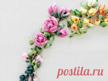 Tour Embroidery Ribbon Garland Online Tutorial Lesson 6 of 8: Rose