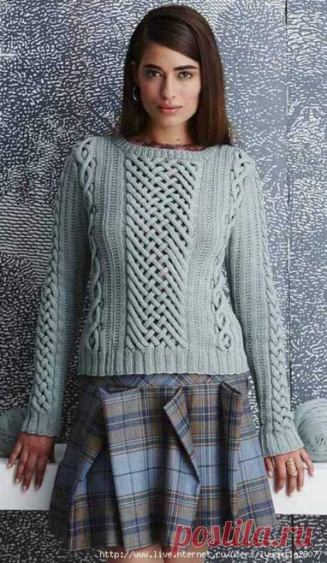 Пуловер Fretwork из Vogue Knitting, Fall 2014. Видео, два описания