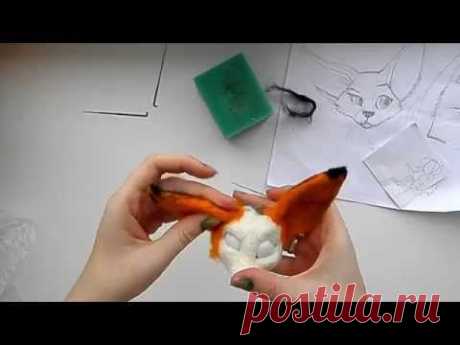 Сухое валяние: Мастер класс валяная игрушка лисенок, 2 этап обшивка цветной шерстью - YouTube