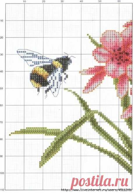 Милые вышивки цветов с насекомыми — Сделай сам, идеи для творчества - DIY Ideas