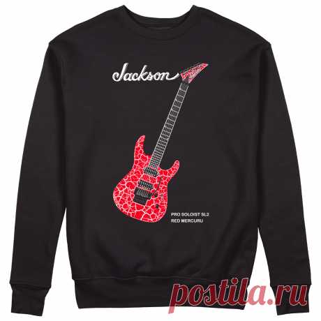 Женский свитшот «Jackson guitar SL2. Гитара. Джексон. Rock.» цвет черный - дизайнер принта Kaplio