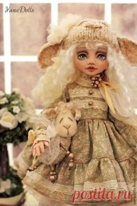 Купить Lonnie - салатовый, овека, кукла овечка, символ 2015 года, кукла ручной работы