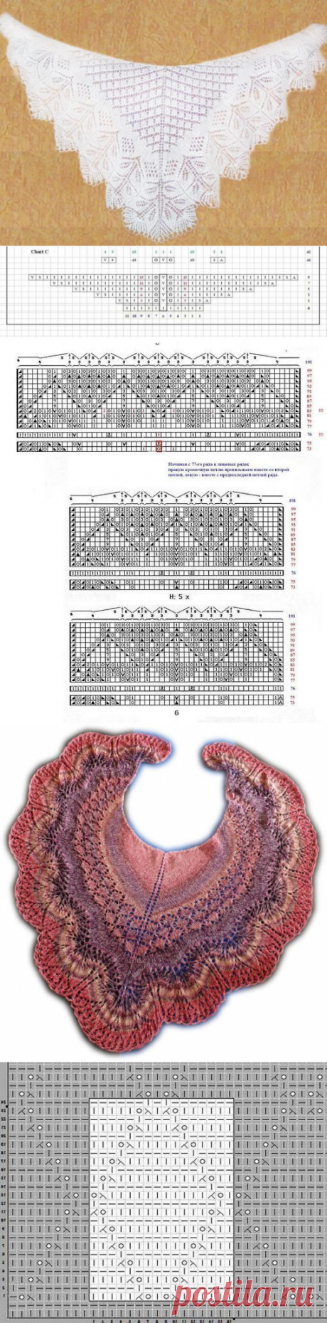 Шаль Энгельна: схема и описание. Ажурные шали спицами со схемами