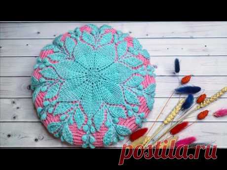 Берет двухцветный крючком💥Crochet beret💥Часть 1 (1 - 12 ряд)