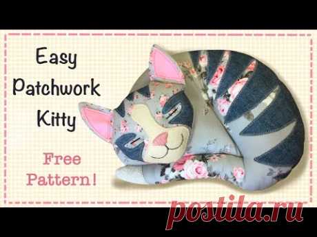Easy Patchwork Cat || FREE PATTERN || Full Tutorial with Lisa Pay