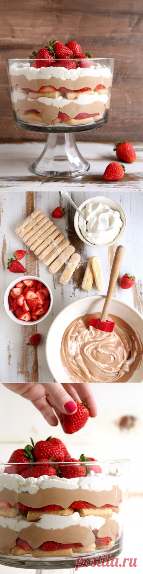 Strawberry Chocolate Tiramisu Trifle - Completely Delicious
