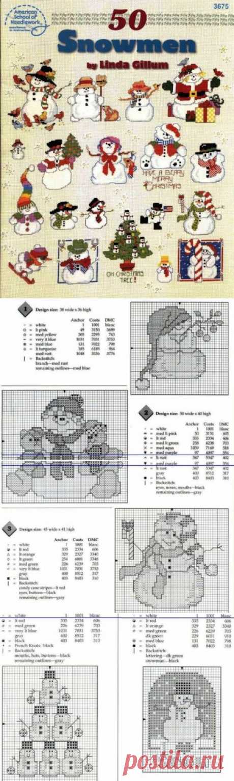 Вдогонку новогодним шарам схемы снеговиков / Вышивка / Вышивка крестом