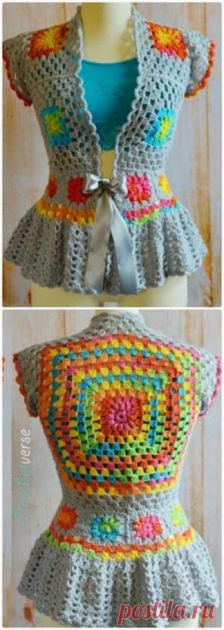 Crochet Garden Party Jacket Free Pattern - Crochet Women Capes & Poncho Free Patterns