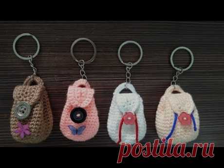 Hướng dẫn móc túi xách mini làm móc khóa | Crochet mini bag keychain | Bluesky Handmade