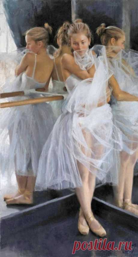 Репродукция картины 'Балерина Ромеро - замечталась' Ромеро Висенте Редондо | Современная живопись | Купить в интернет магазине - Artvdom.ru