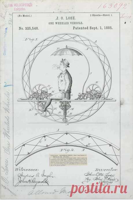 Unicycle patent (1885)