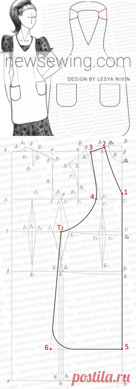 Выкройка фартука построение выкройки