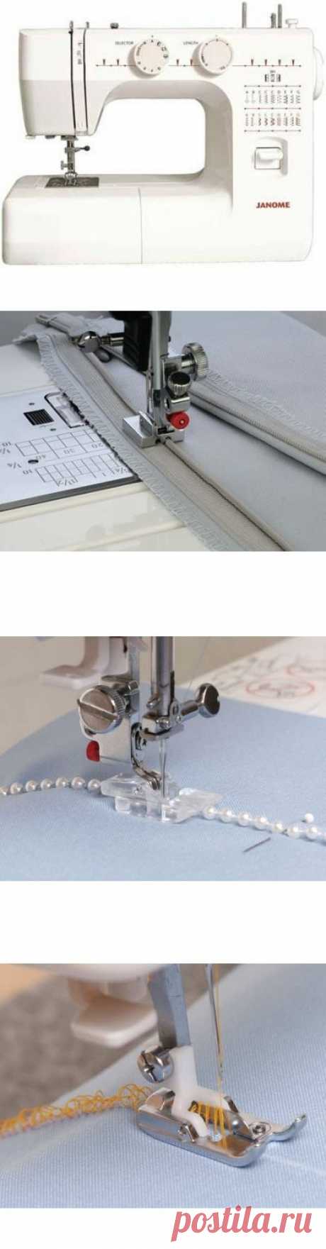 Как пользоваться дополнительными лапками для швейных машин JANOME и FAMILY.