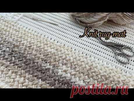 Очень простое плетение коврика-ковра с помощью иглы (для начинающих, очень просто)