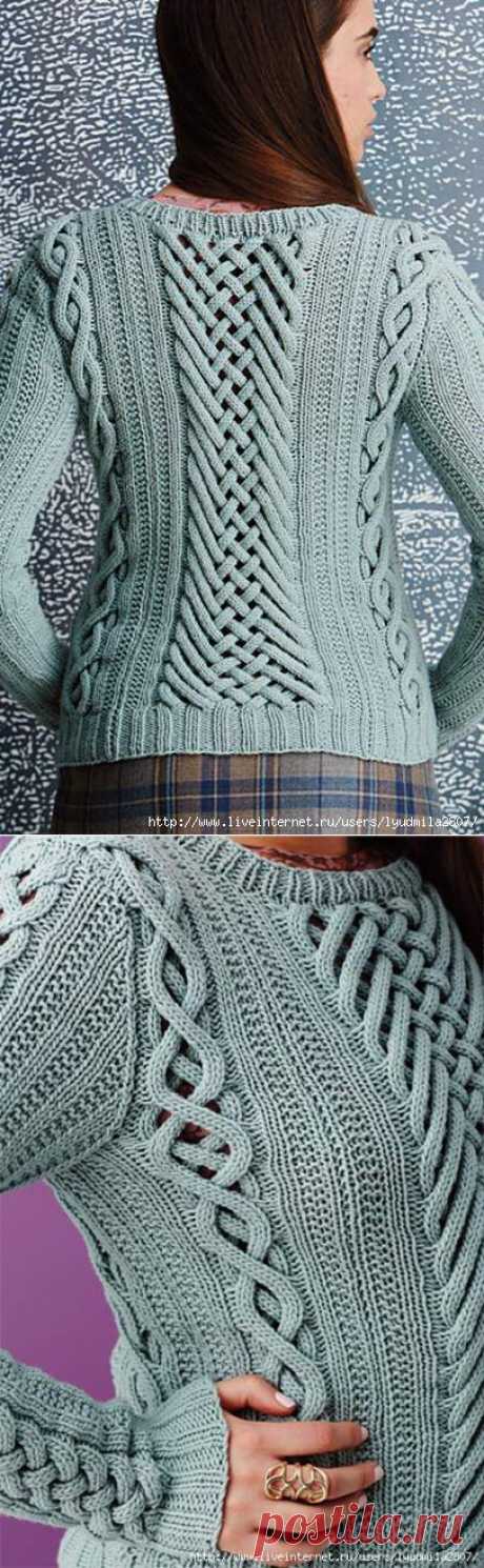 Пуловер Fretwork из Vogue Knitting, Fall 2014. Видео, два описания