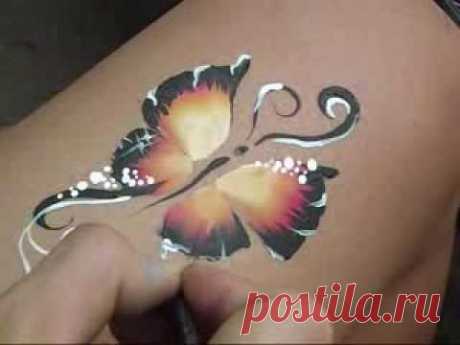 Butterfly One Stroke Brush Face Painting by Arjhay