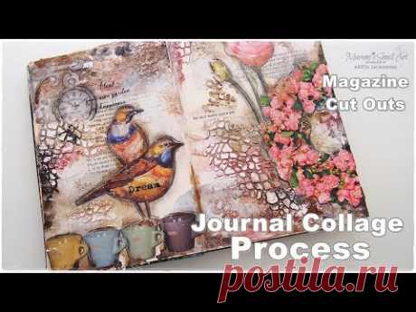 Journal Collage Process using Magazine Cut Outs ♡ Maremi's Small Art ♡