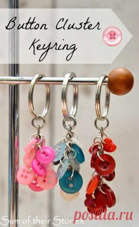 Button Cluster Key Ring