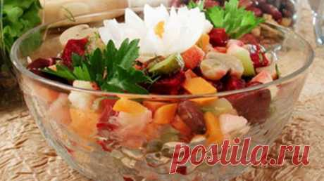 Постный салат с фасолью «Винегрет» - рецепт с фото / Простые рецепты