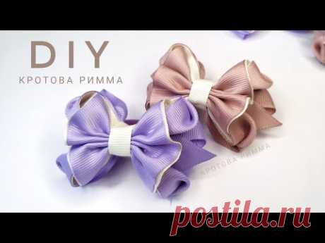 Бантики канзаши, бантики из ленты, DIY Ribbon Bows.