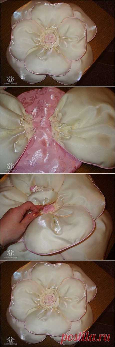 Подушка-цветок. Pillow flower. DIY tutorial ~ HandMadiya.com