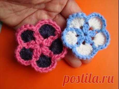 Вязаные крючком цветы Урок 4 Crochet flower pattern - YouTube