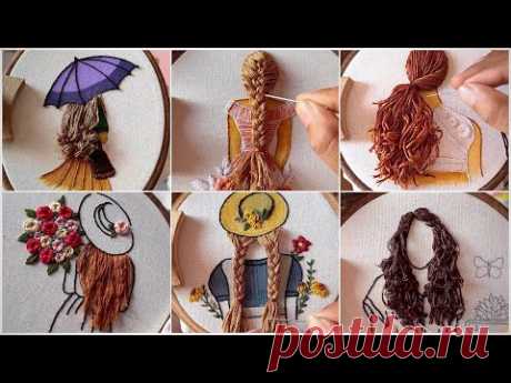 Girl and hair embroidery compilation || Doll embroidery || embroidery for beginners - Let’s Explore