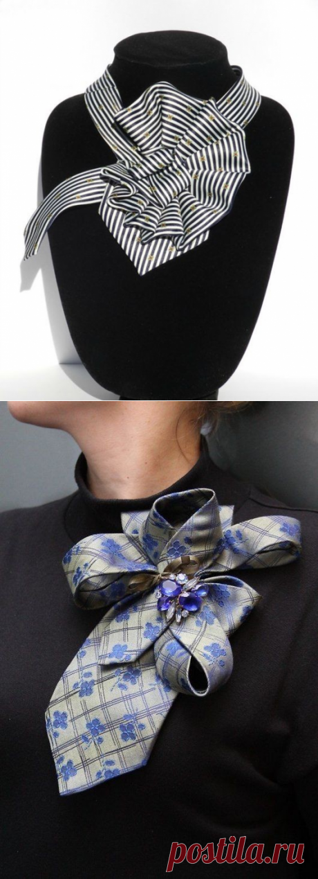 Женские шарфики и броши из мужских галстуков