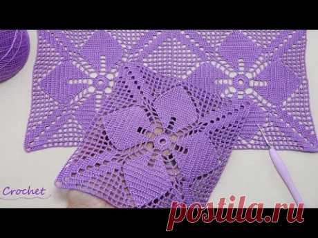 ВЯЗАНИЕ КРЮЧКОМ цветочные КВАДРАТНЫЕ МОТИВЫ МК🌷SUPER Beautiful Pattern Crochet square floral motifs🌷