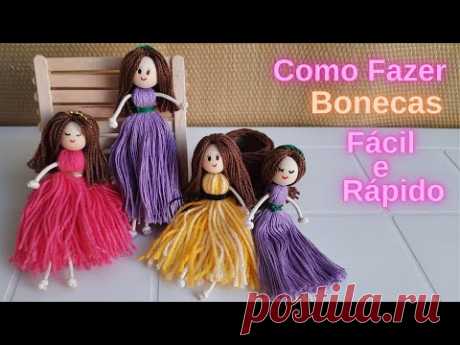 Boneca Fofa Feita de Linha (Lã). Como Fazer de Forma Rápida e Fácil!💗