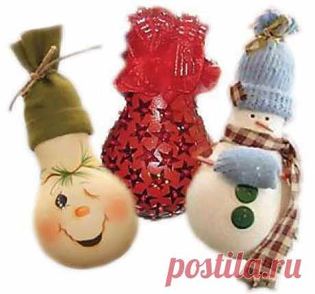 «Лампочки-игрушки» на елку - Новогодние украшения - Украшаем дом - Самоделки - Самоделки
