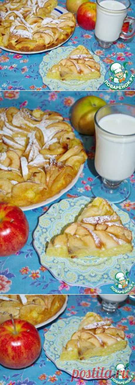 Яблочный пирог на творожном тесте - кулинарный рецепт